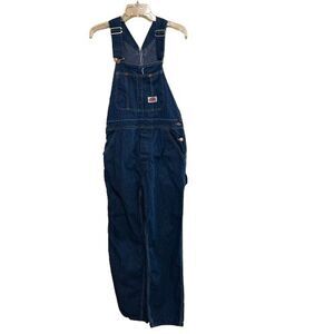 Round House Bib Overalls Mens 32 X 29 Blue Denim Carpenter Workwear Utility